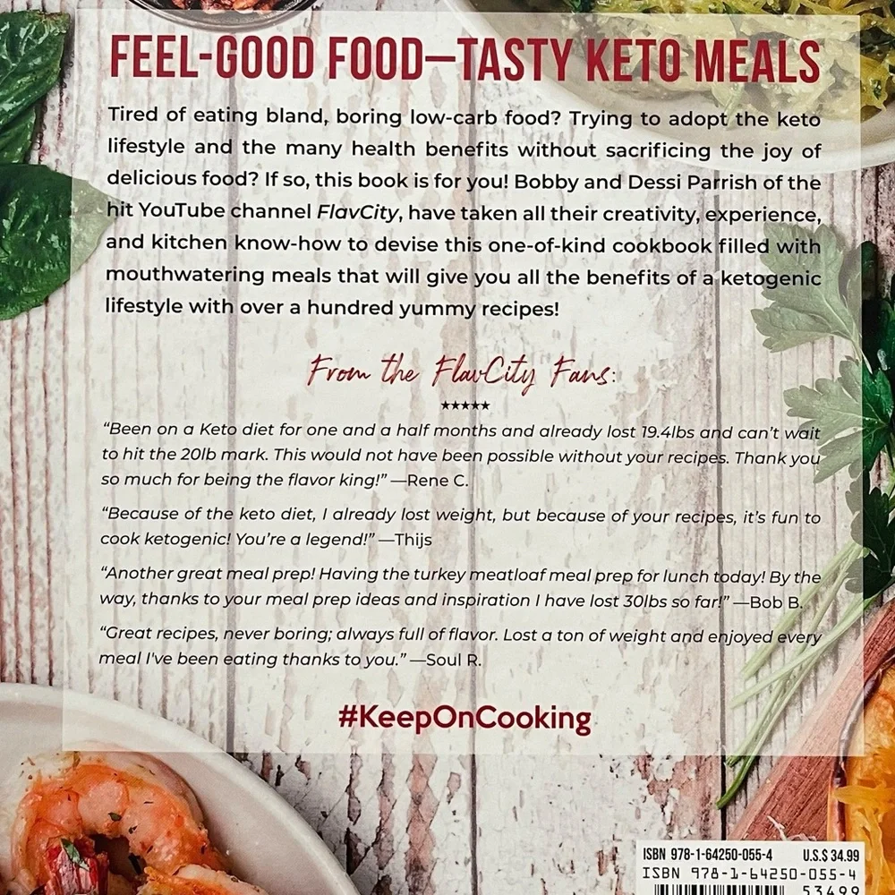 New Flavcity Hardcover Keto Meal Prep Low Carb Cookbook & Five Ingredients